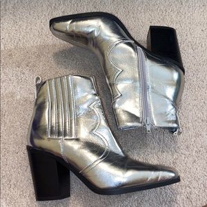 Silver cowboy boots